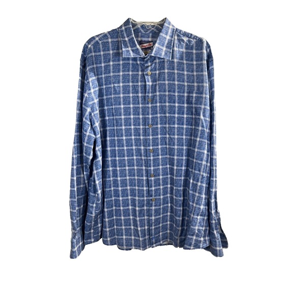 johnnie-O Other - Johnnie-O Hangin Out Blue 100% Cotton Button Up Summer Shirt Men's Size 2XL